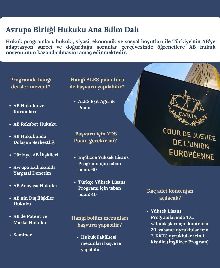 Marmara University Institute of European Studies 2024-2025 European Union Law Master and Doctorate