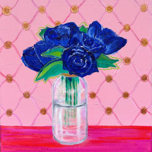 Nightingale at sunset, 46 x 55, acryl- en olieverf op linnen.jpg