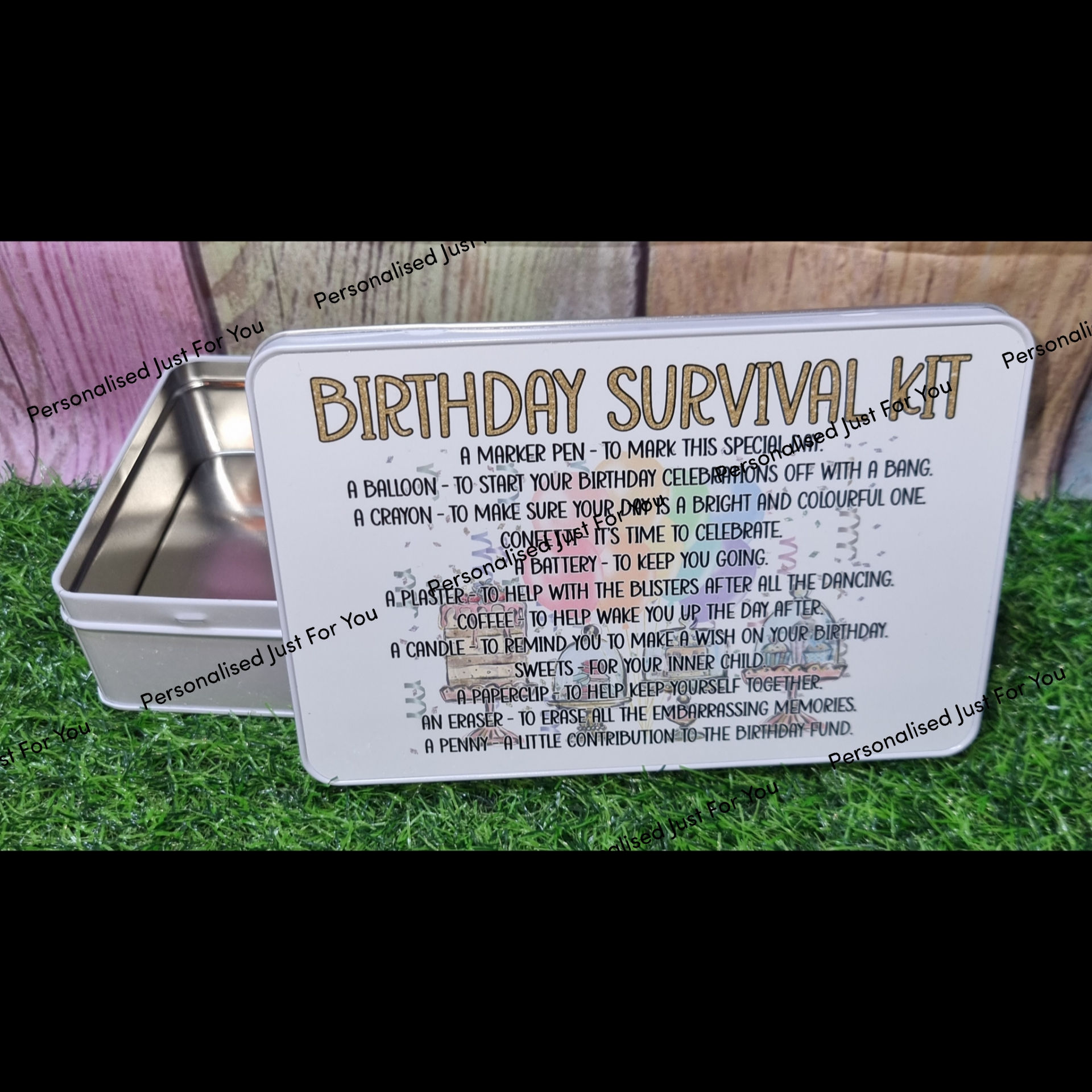 Novelty Birthday Survival Gift Tin