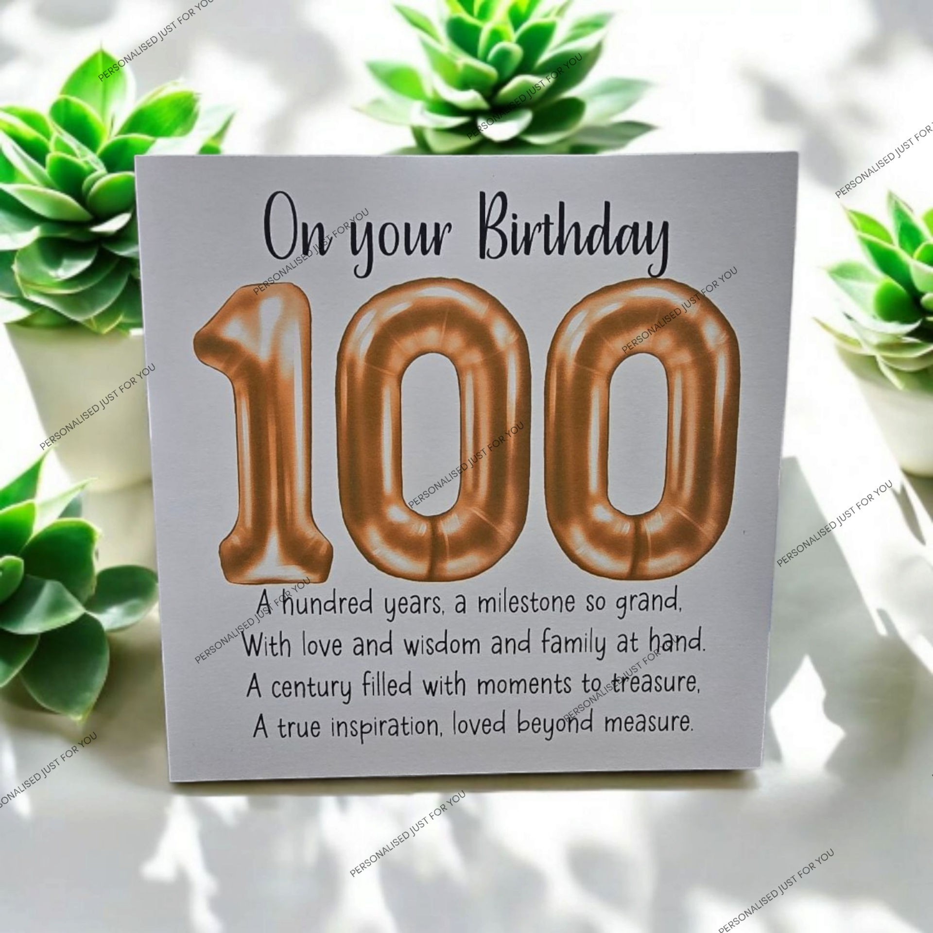 Personalised Milestone Poem 100th Birthday Greeting Card #1