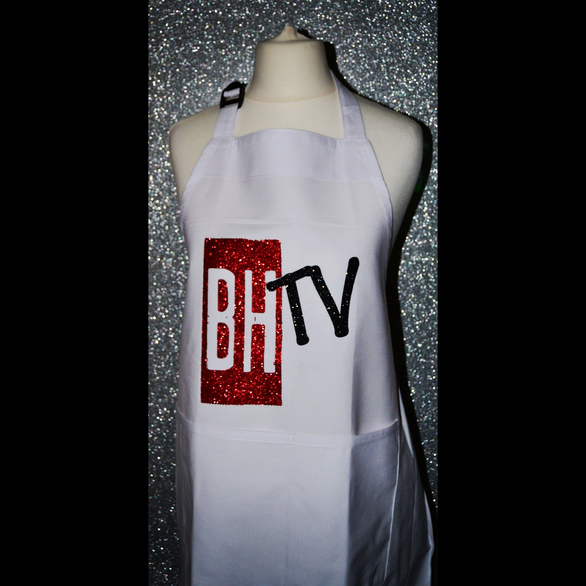BHTV WHITE GLITTER APRON