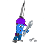 Edie - Personnage violet cle a molette