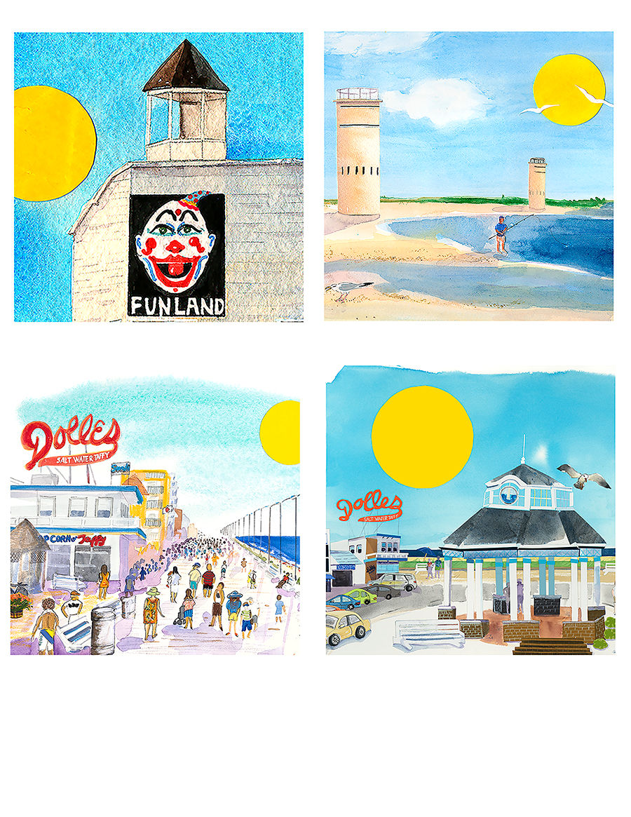 Rehoboth Beach Cork Coaster Set