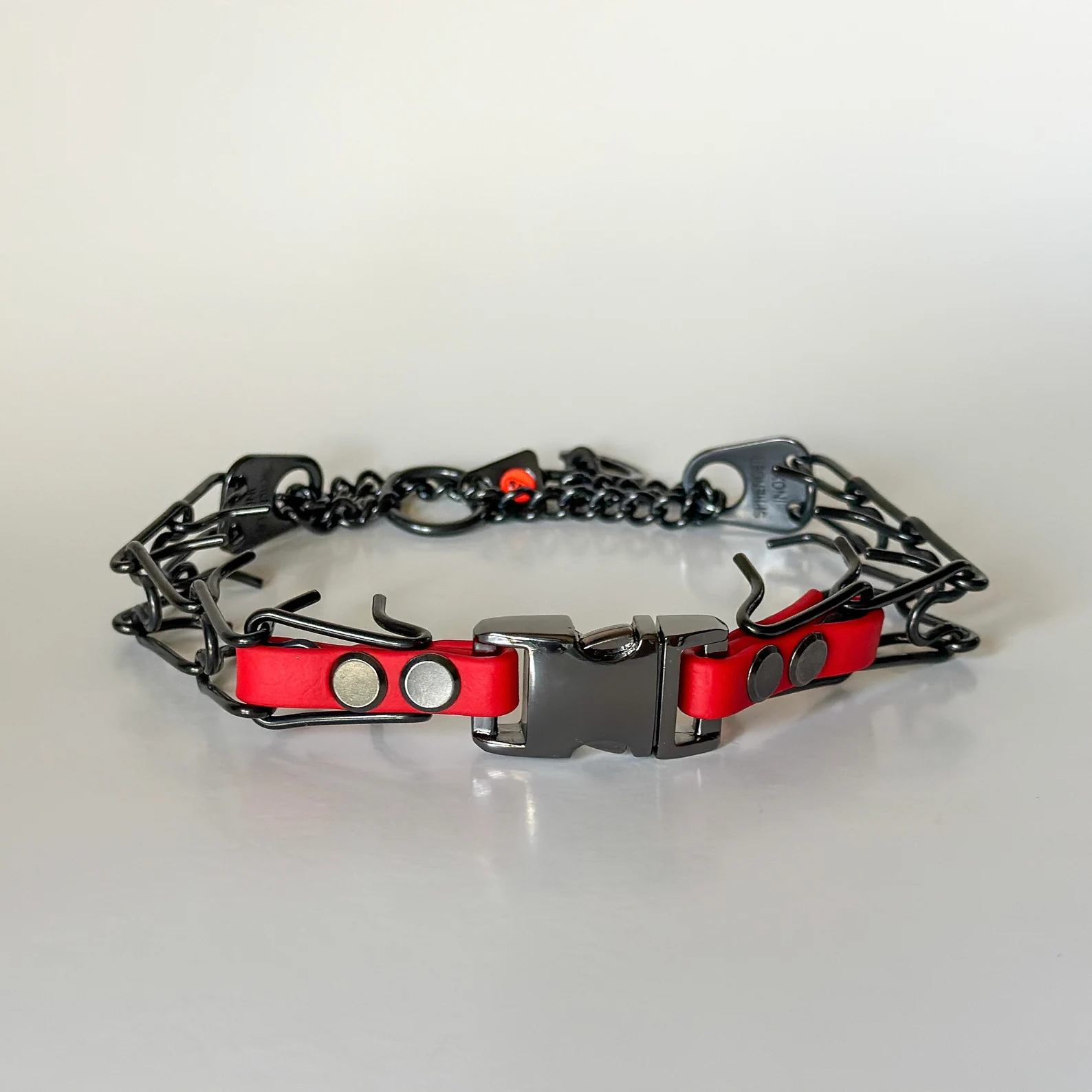 2.25mm Custom Black Prong Collar with Quick Release Buckle