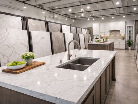 Quartz countertop showroom display