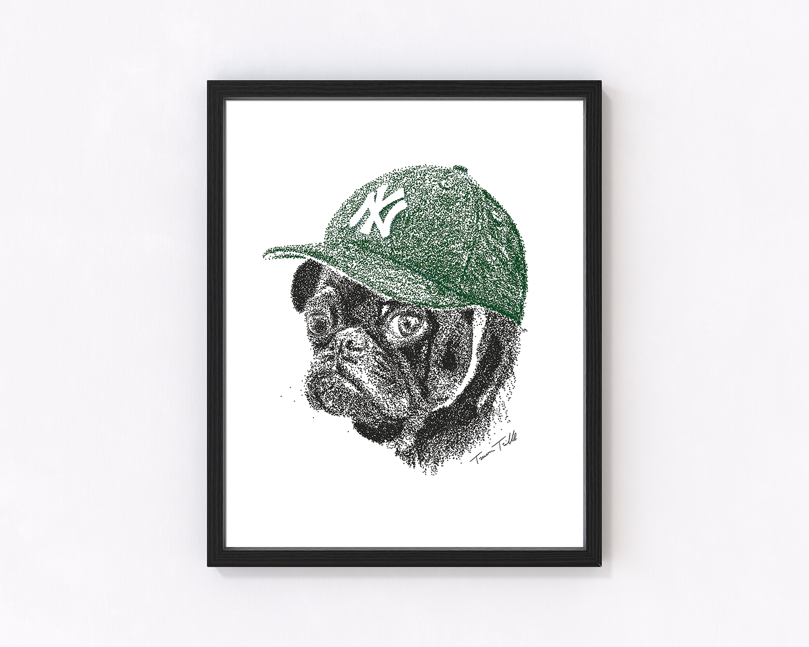 Pug in Yankees Cap