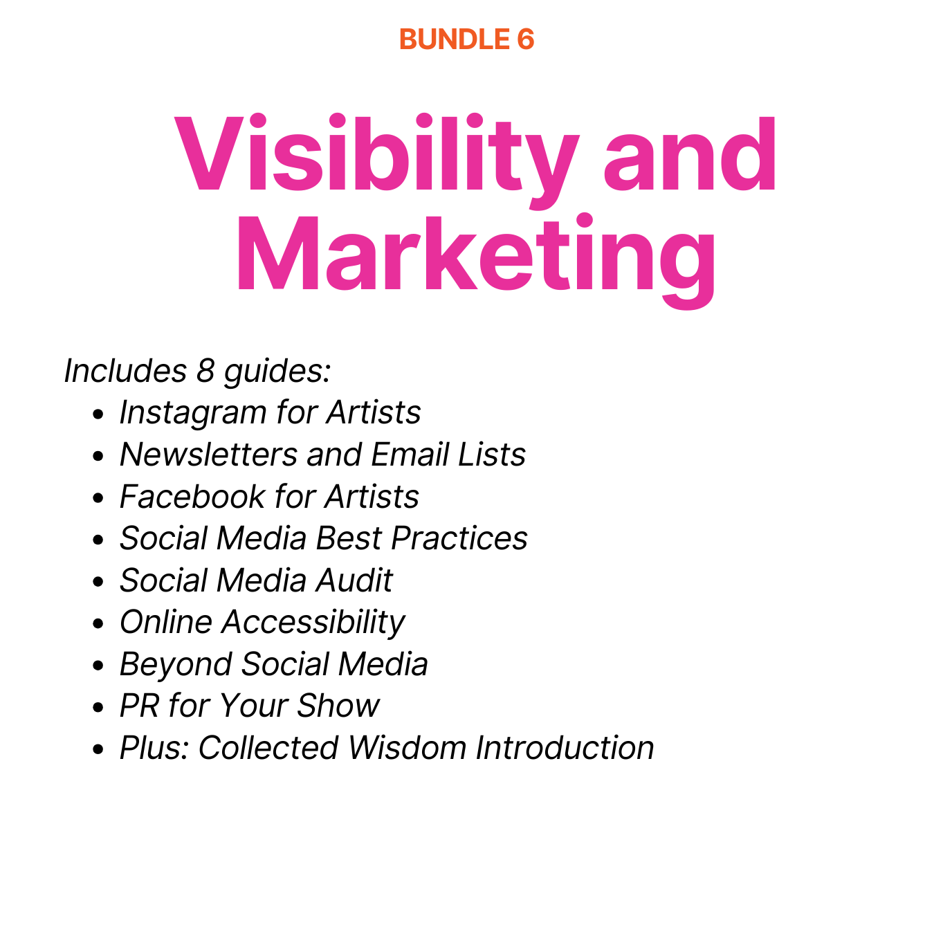 Shoebox Arts Collected Wisdom Bundle 6 — Visibility and Marketing