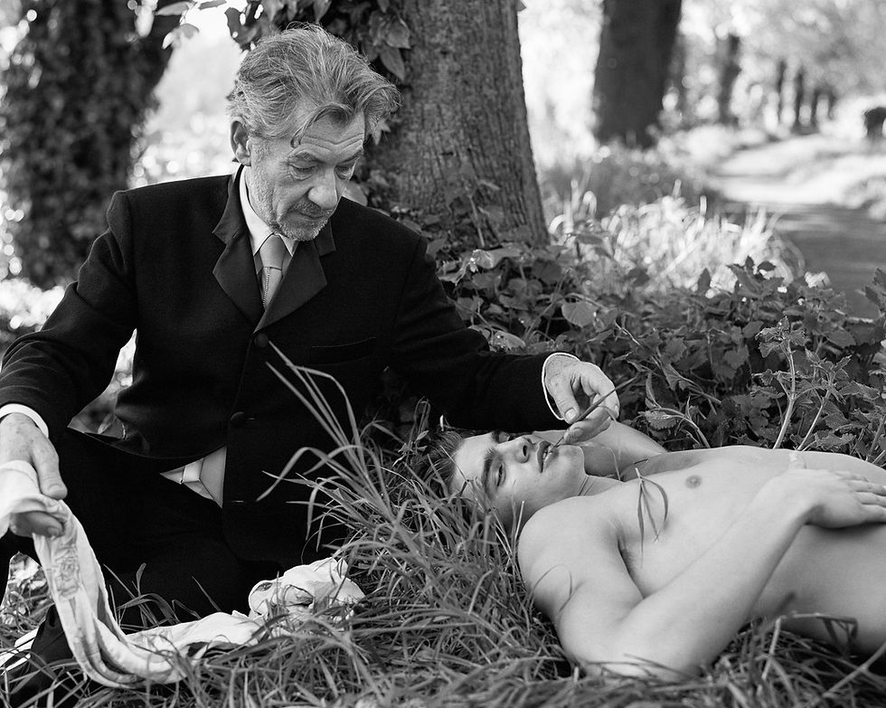 Sir Ian McKellen and Peter Johnson, Old Brompton Cemetery, London, England, 1999__© Bruce Weber, courtesy of Fahey Klein Gallery, Los Angeles