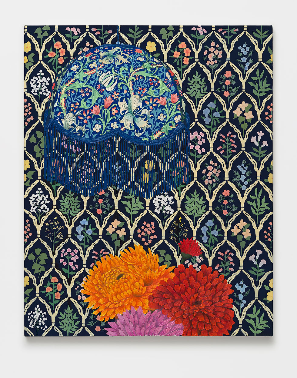 Hanging Lamp with Flowers Photo by Brica Wilcox