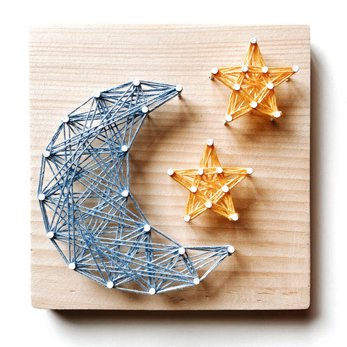 Moon + Stars String Art Kit (Small) | Knot Really Art