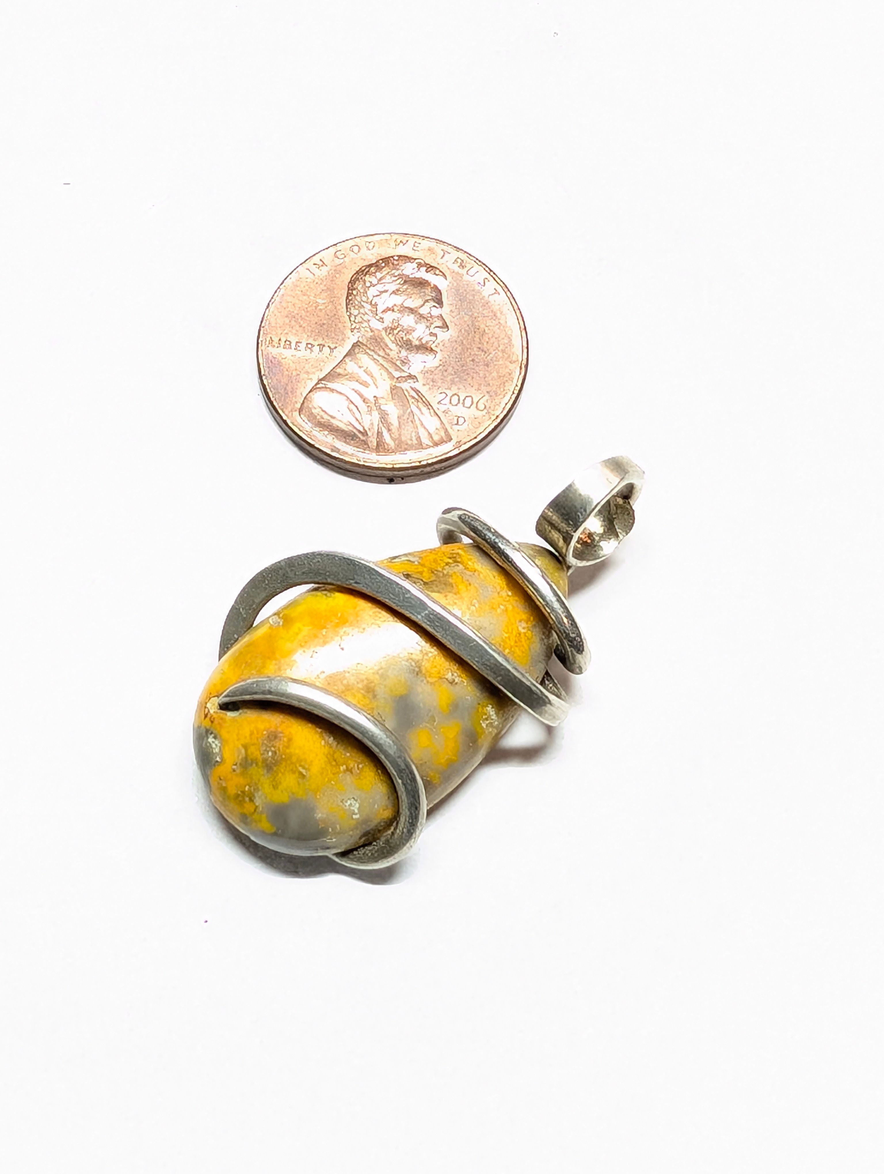 Vibrant Bumblebee Jasper Pendant – Natural Gemstone Necklace for Creativity & Co