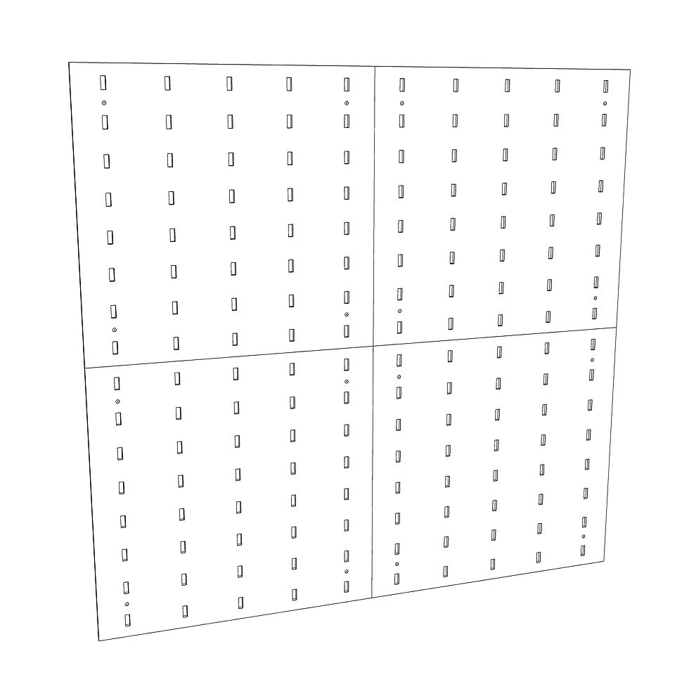 Thumbnail: Black and white 3d rendering of Panel at 10 slots wide, 16 slots tall.