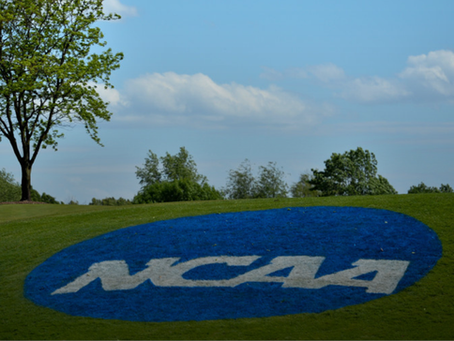 SUGAR GROVE, IL - MAY 29: A general view of the NCAA logo during the 2017 Division I Men's Golf Championships on May 29, 2017 at Rich Harvest Farms in Sugar Grove, Illinois. (Photo by Quinn Harris/Icon Sportswire)