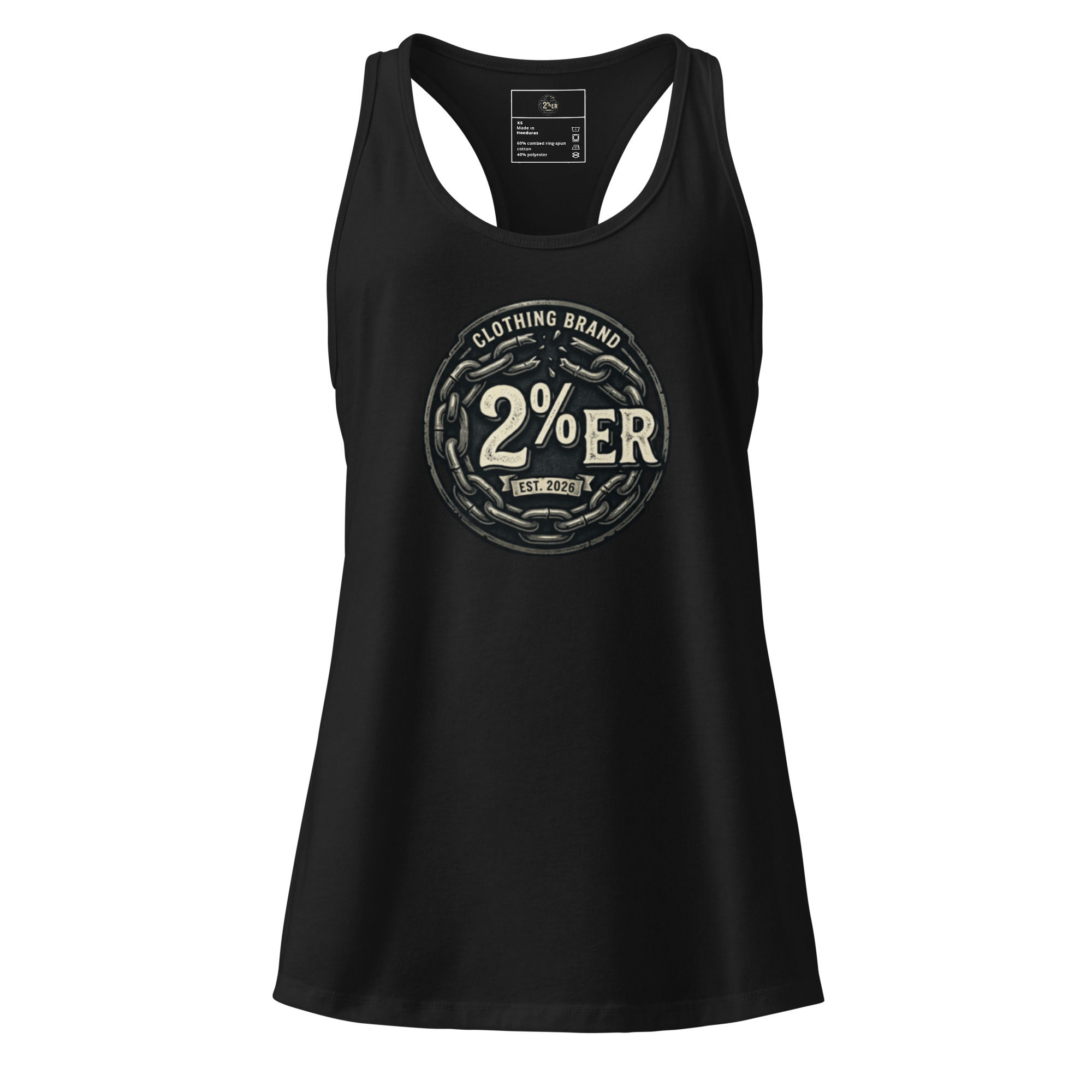 Women’s fitted racerback 2%er tank top