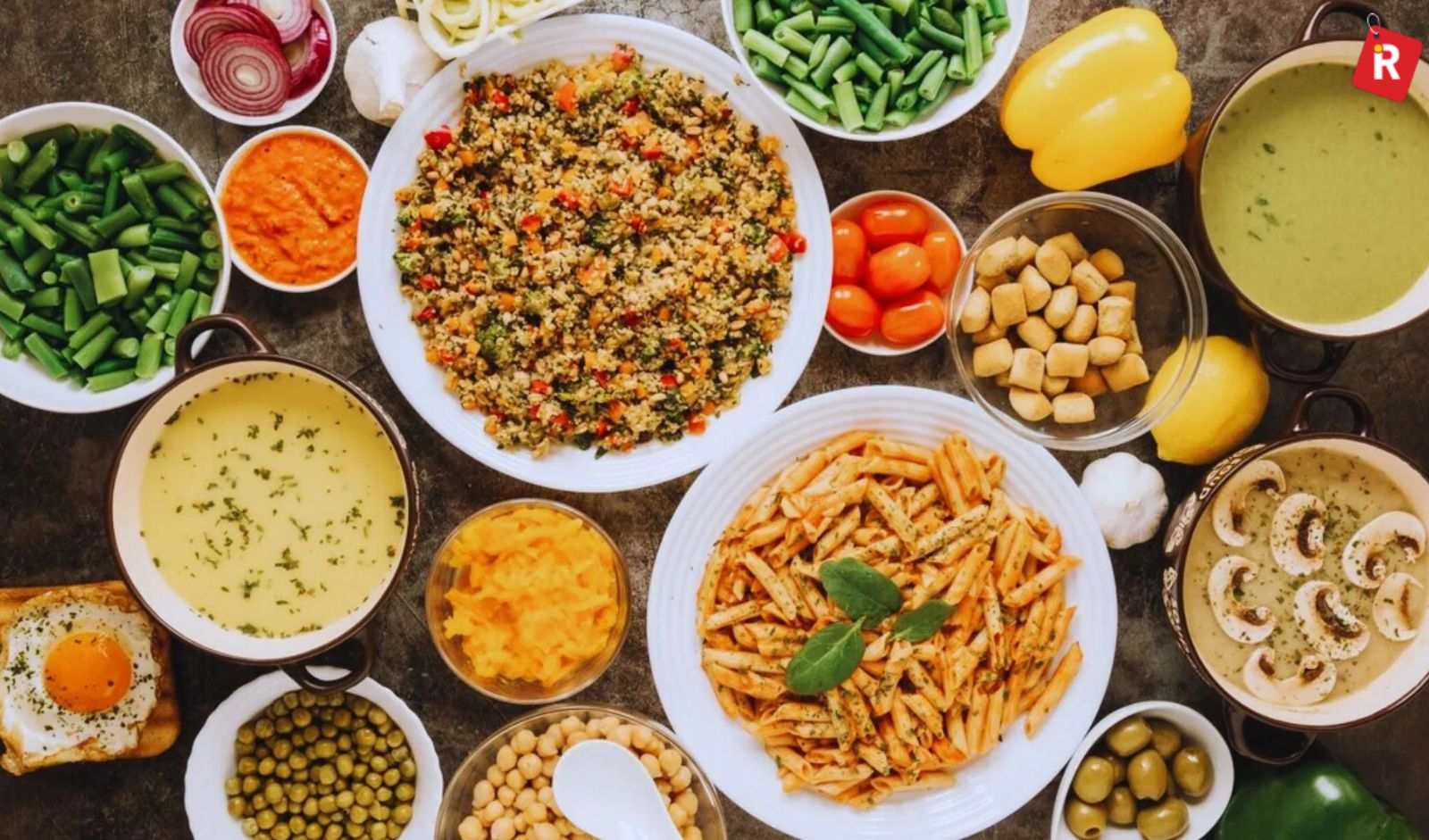 Arranged Food and Objects