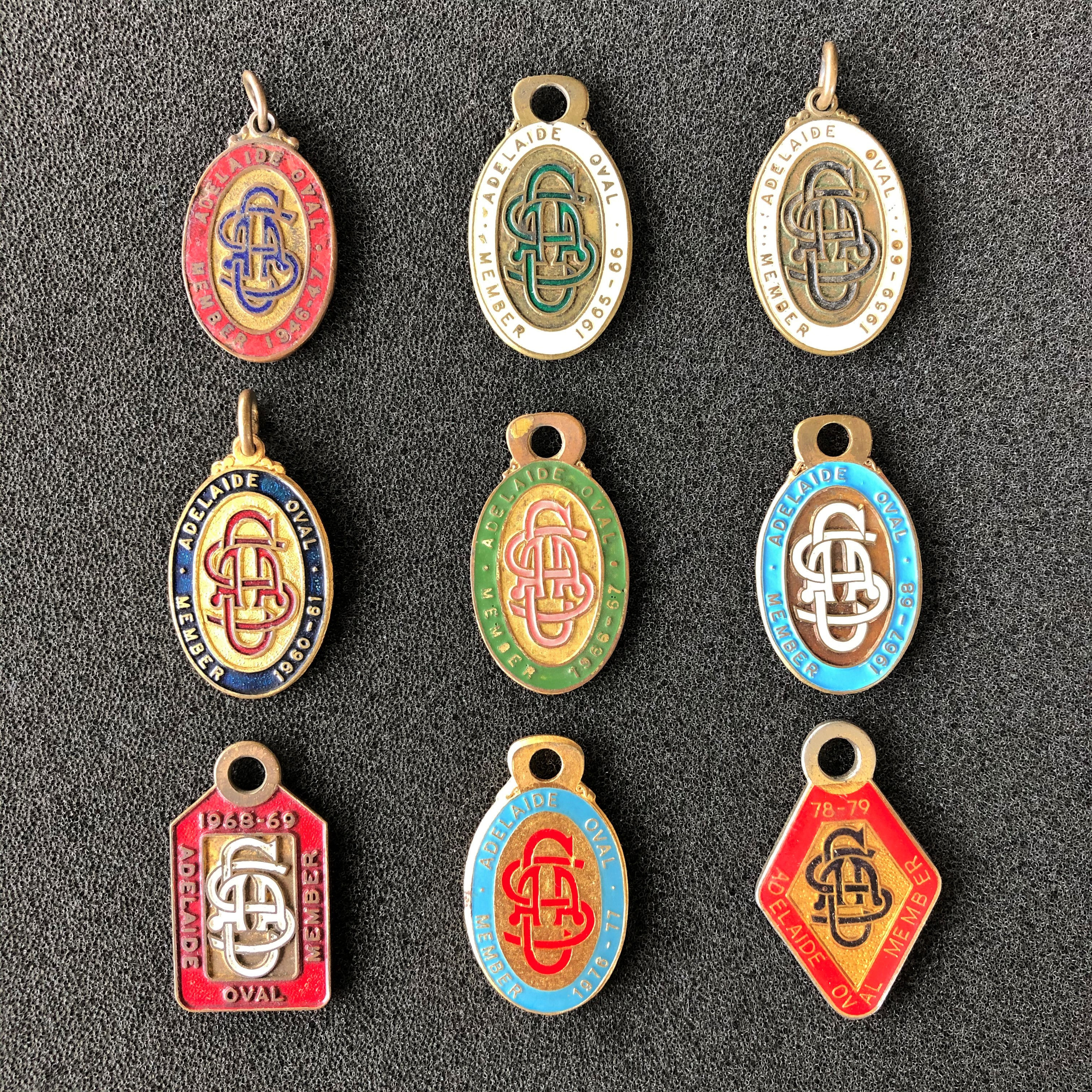 Collection of Adelaide Oval Membership Fobs