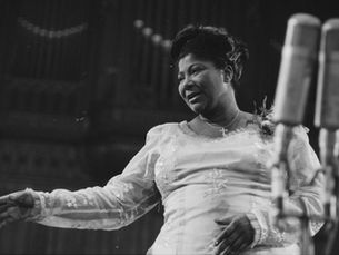 File photo of Mahalia Jackson in a 1961 concert in Zürich, Switzerland