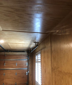 Sealed ply walls and ceiling in garage