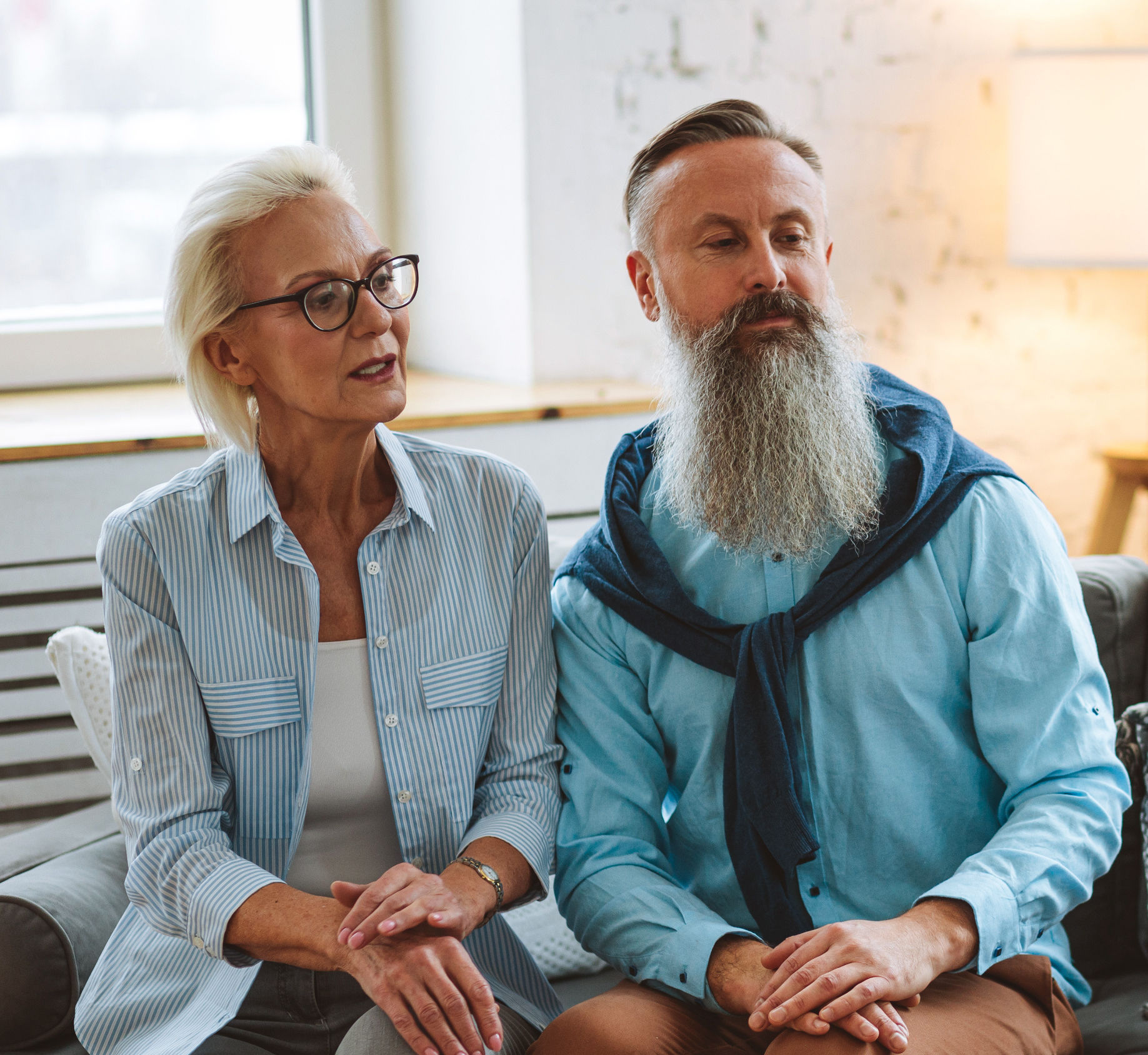 Couple sitting together in therapy
