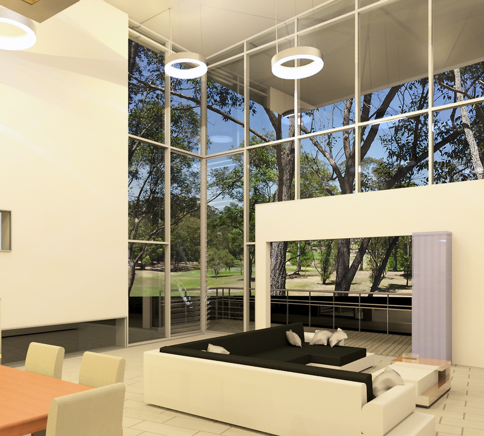 LIVING WITH VIEWS OUT TO GOLF COURSE