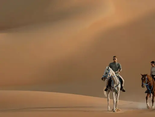 Riding Horses In Arabian Dessert