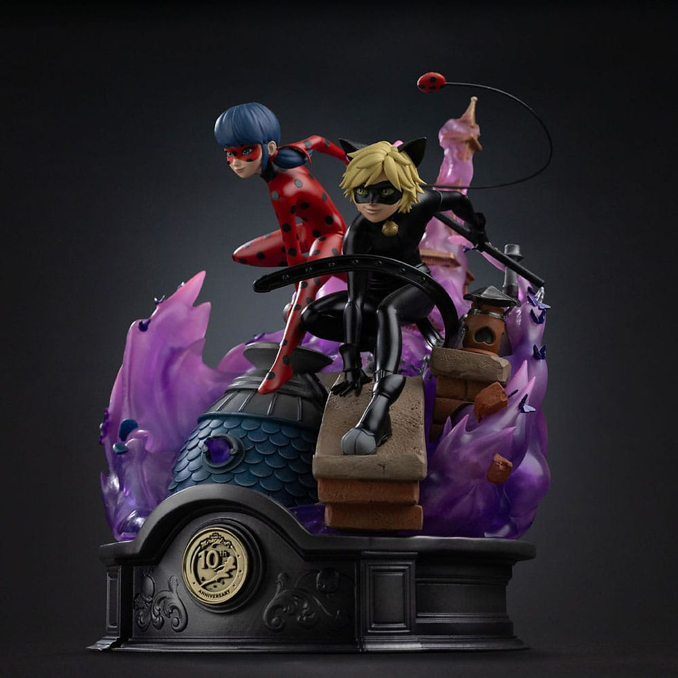 Miniatura: Iron Studios Miraculous Deluxe Art Scale 1/10 Lady Bug and Cat Noir Signed Editi