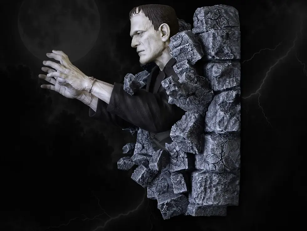 Miniatura: Hollywood Collectibles Frankenstein Classic Horror Edition Lifesize Wall Sculptu