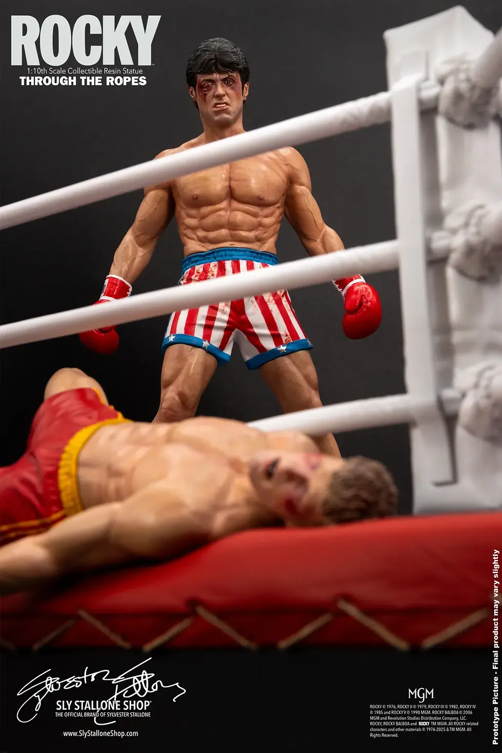 Miniatura: The Sly Stallone Shop Rocky Over Drago Through The Ropes 1/10 (Statua)
