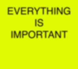 Everything Is Important