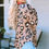 Thumbnail: Leopard Print Ribbed Jacket with Contrasting Trim and Collared Detail