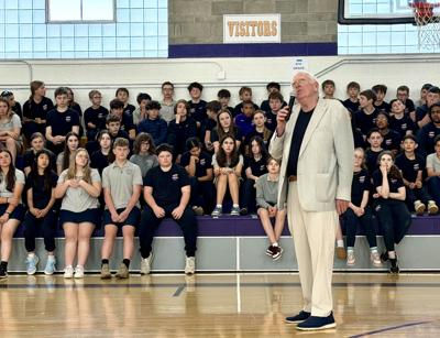 Legendary Horse Racing Announcer & Saratoga Catholic Teacher, Tom Durkin, Surprised by Students