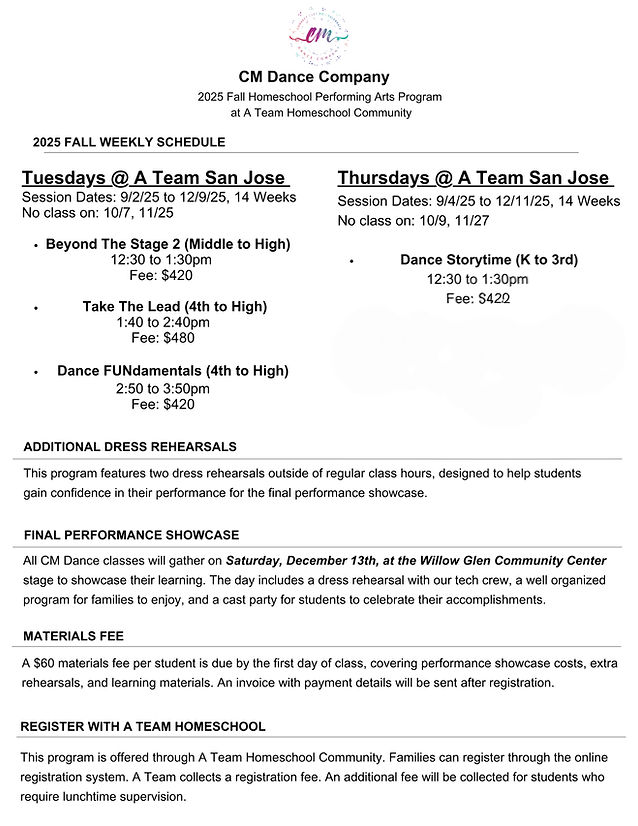 Tuesdays _ A Team San Jose Session Dates