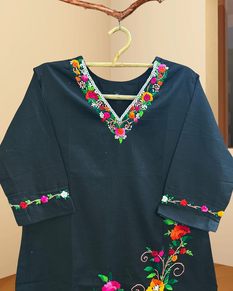 Thumbnail: Close-Up of Embroidered Sleeve Edge – Sutralasya