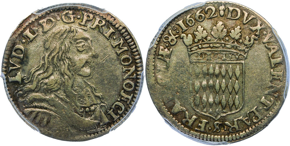 1662 Monaco Louis 1er 12ème écu ou 5 sols Luigino Ag MC50.jpg