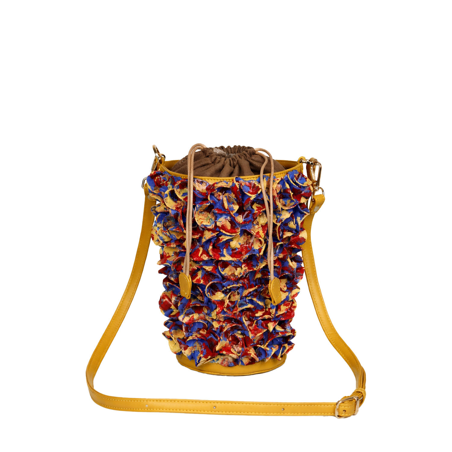 Tricolore Coral Bucket Bag
