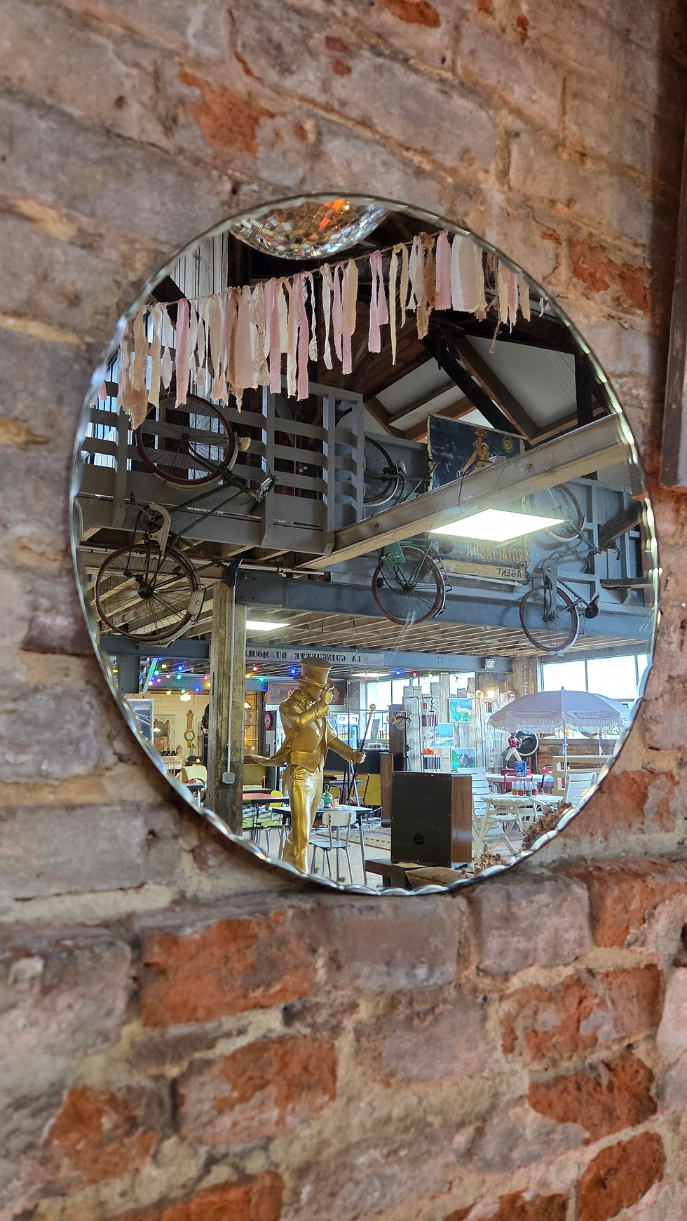 Miniature : Miroir rond ancien biseauté*