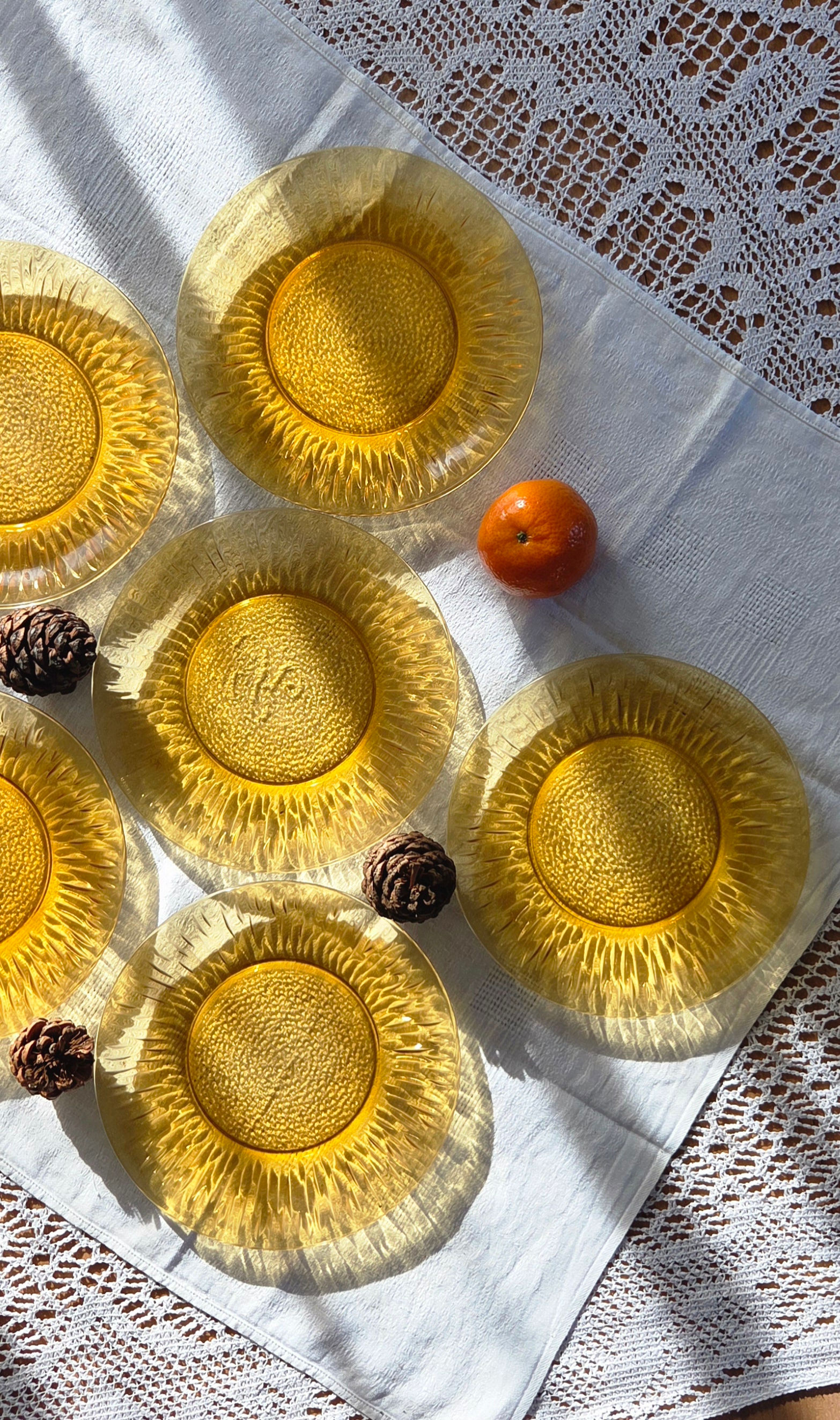 6 assiettes à dessert tournesol