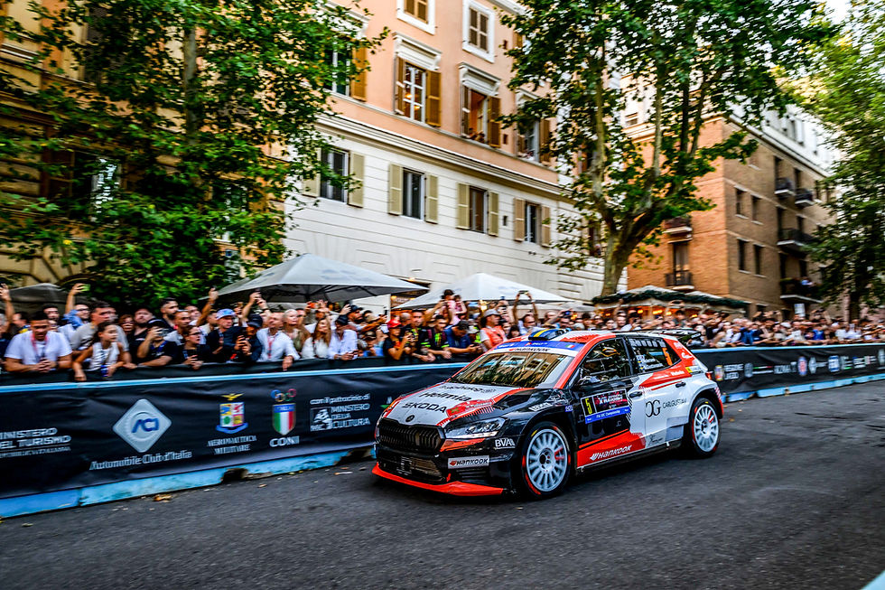 Roberto Daprà conquista primeira vitória no Europeu de Ralis em Roma e Teemu Suninen assume liderança do campeonato