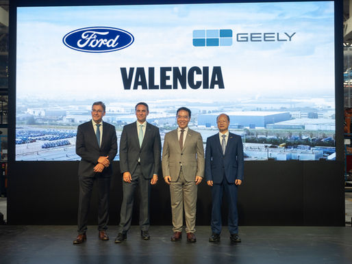 Geely Auto e Ford unem-se para produzir automóveis em Valência a partir de 2028