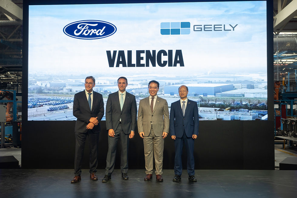 Geely Auto e Ford unem-se para produzir automóveis em Valência a partir de 2028