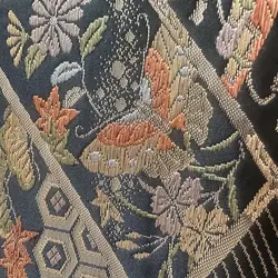 Thumbnail: Kimono Obi Bag - floral butterfly motif-  花蝶宝尽くし文柄
