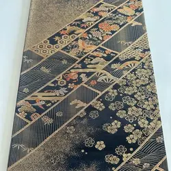 Thumbnail: Kimono Obi Bag - floral butterfly motif-  花蝶宝尽くし文柄