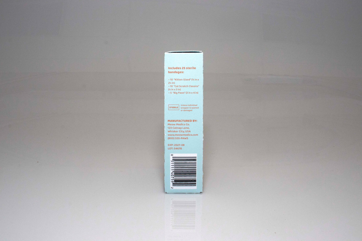 Left side view of box