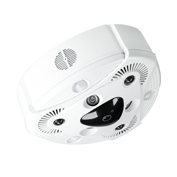 White security camera details, cameras visible, ceiling mounted, BUGGEROFF-Security product.
