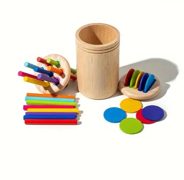 Jeu de tri couleurs en bois