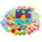 Puzzle en bois picots évolutifs pour l'apprentissage des couleurs