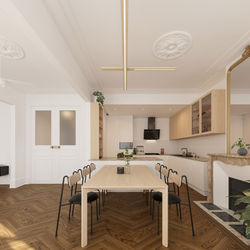 Appartement Wu – Perspective séjour-cuisine, Nancy