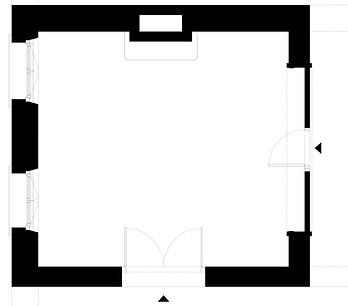Plan avant l’aménagement du studio