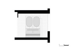 Salle de bain Saint-Max – Coupe sur le claustra et les miroirs, Saint-Max