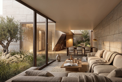 Maison Z – Patio central et salon, Lenoncourt